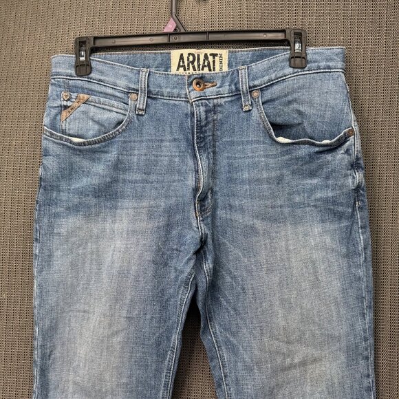 Ariat Mens 34X32 Blue Straight-Leg Denim Jeans Stretch Cotton Casual Wear (need - Picture 9 of 11